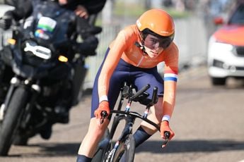 Na close call op EK valt Fee Knaven net buiten podium op WK tijdrijden: 'Trapte 40 watt minder'