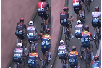 🎥 Alaphilippe ontsnapt aan geel na gevaarlijke actie bij Van der Poel, Van Gils krijgt wel - onterechte - prent