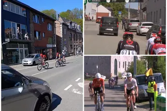 🎥 Ook in Luik-Bastenaken-Luik onveilige taferelen: twee (!) auto's op het parcours, 'fan' fietst mee met vrouwenkoers