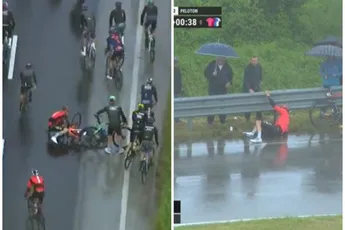 🎥 Arensman en Bernal vielen, maar ploegmaat Tarling kwam er het ergste van af: rugblessures voor Brit