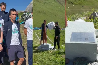 Ondertussen in het peloton | Ronde van Zwitserland-peloton bij onthulling Gino Mäder-monument