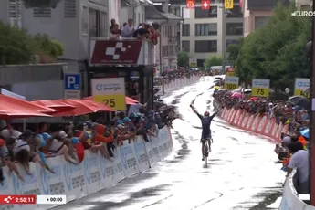 Oersterke Lemmen kan valk Grégoire (FDJ) niet volgen in afdaling en moet eerste rit Ronde van Zwitserland aan Fransman laten