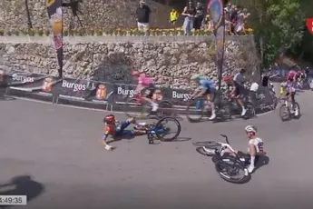 Del Toro en Ciccone onderuit in laatste meters eerste etappe Ronde van Burgos, waar Adriá profiteert en zegeviert