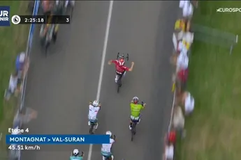 Lotto-Luxemburger knalt in typische Tour de l'Avenir-etappe naar de zege met goed getimede sprint