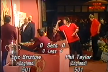 THROWBACK VIDEO: Taylor wins first of sixteen World titles with victory over Bristow in 1990 final