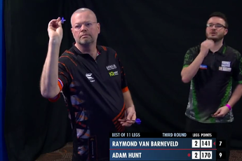 VIDEO: Van Barneveld rolls back the years with nine-dart finish during Players Championship 7