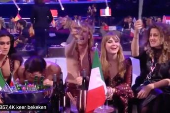 Filmpje! Italiaanse Woke-non-binary-winnaar Eurovisie Songfestival lijkt coke (?) te snuiven (hij zegt niet van niet) live op tv
