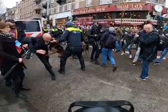 Politiehond leeft zich ook uit op demonstrant in Amsterdam