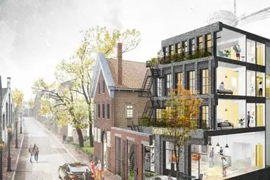 render van het nieuwe hotel