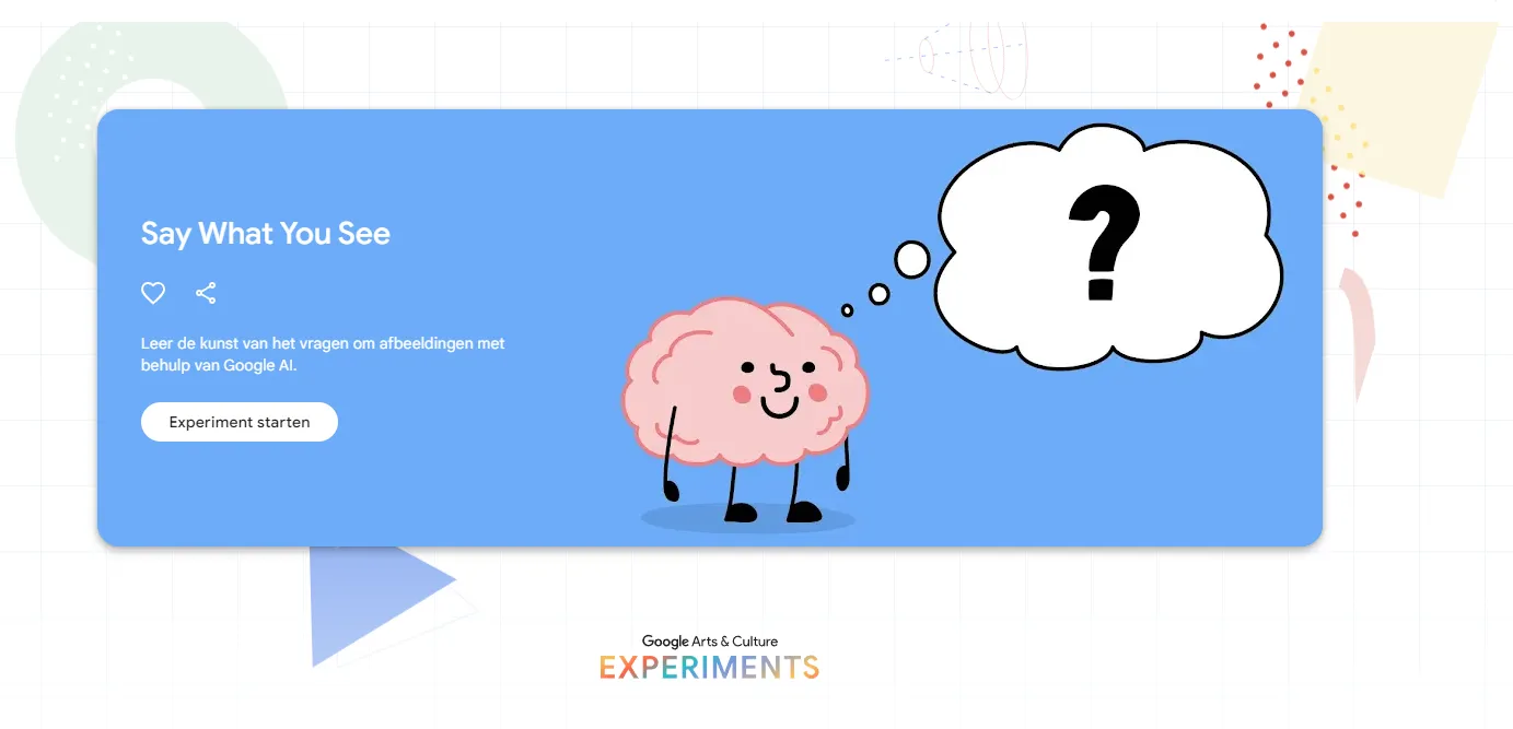 Google lanceert game om te leren praten met AI: 'Say What You See'