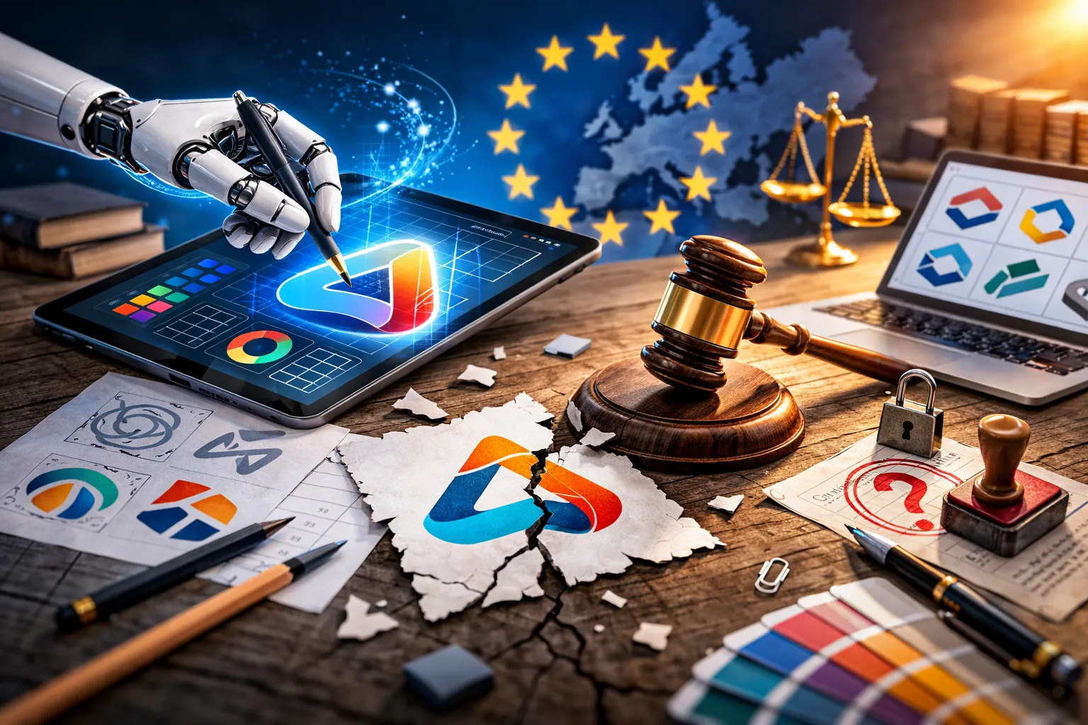 Duitse rechter waarschuwt 'Geen auteursrecht op AI-logo'