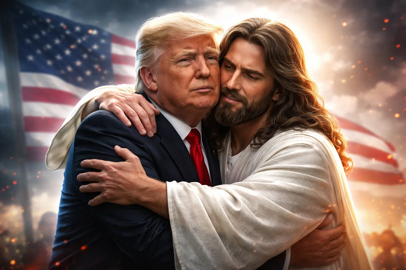 Donald Trump zet AI in om onrust te stoken knuffelen met Jezus en ruzie met de paus