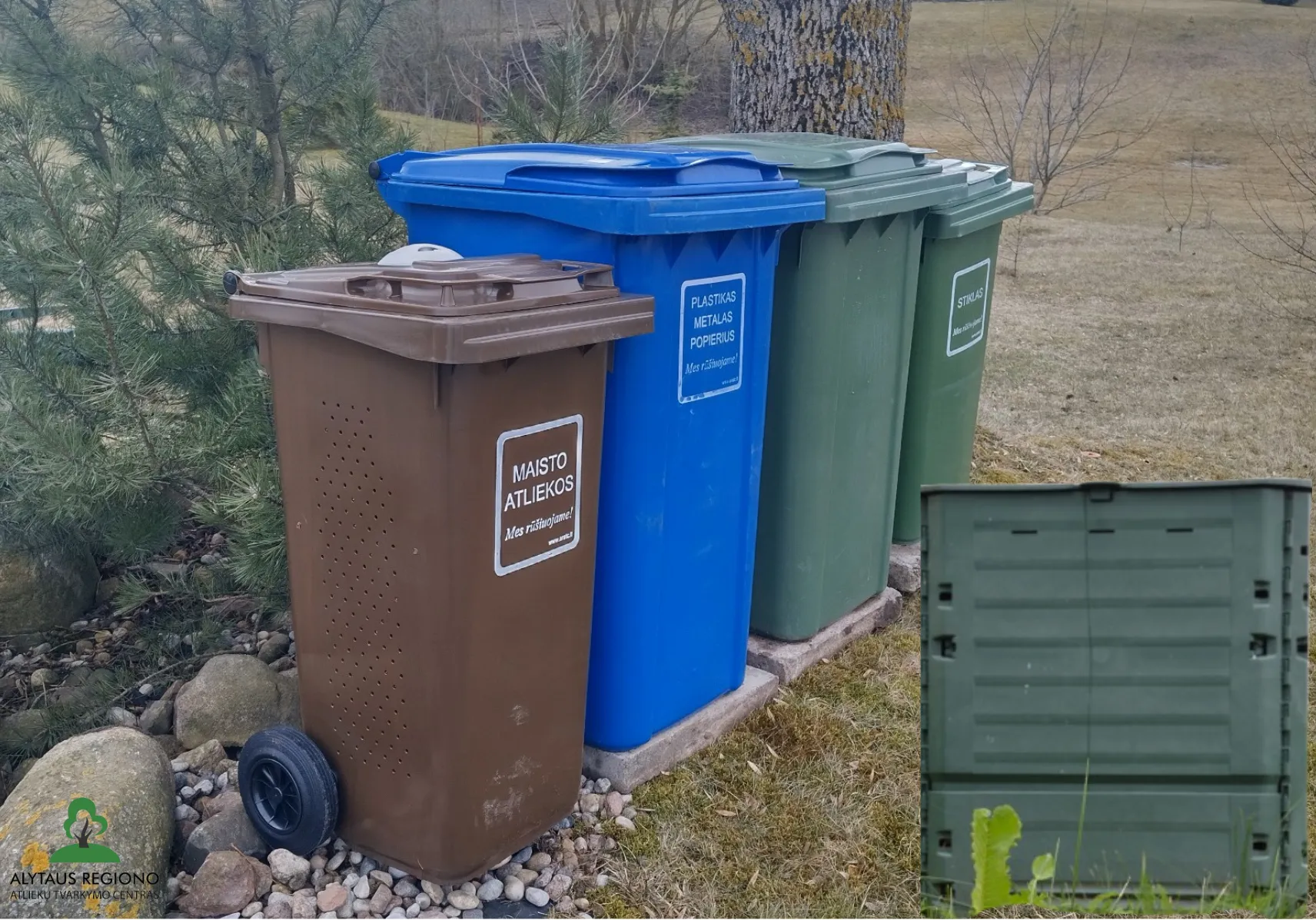 konteineriu komplektas su kompostine