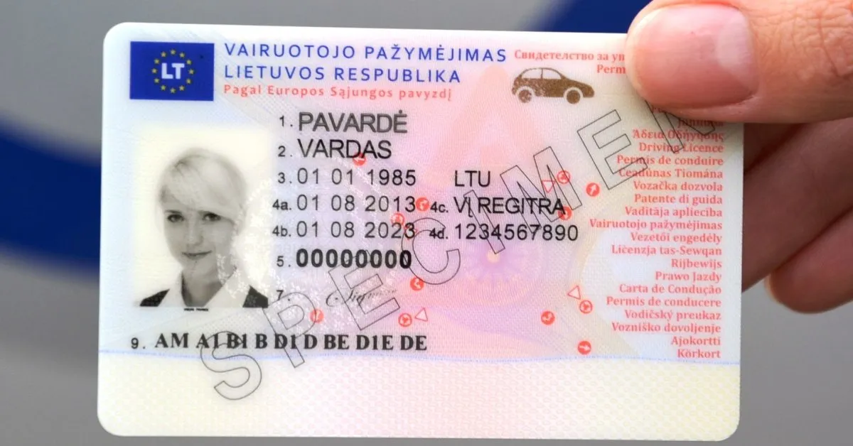 naujo pavyzdzio vairuotojo pazymejimas 572c4b63b9682