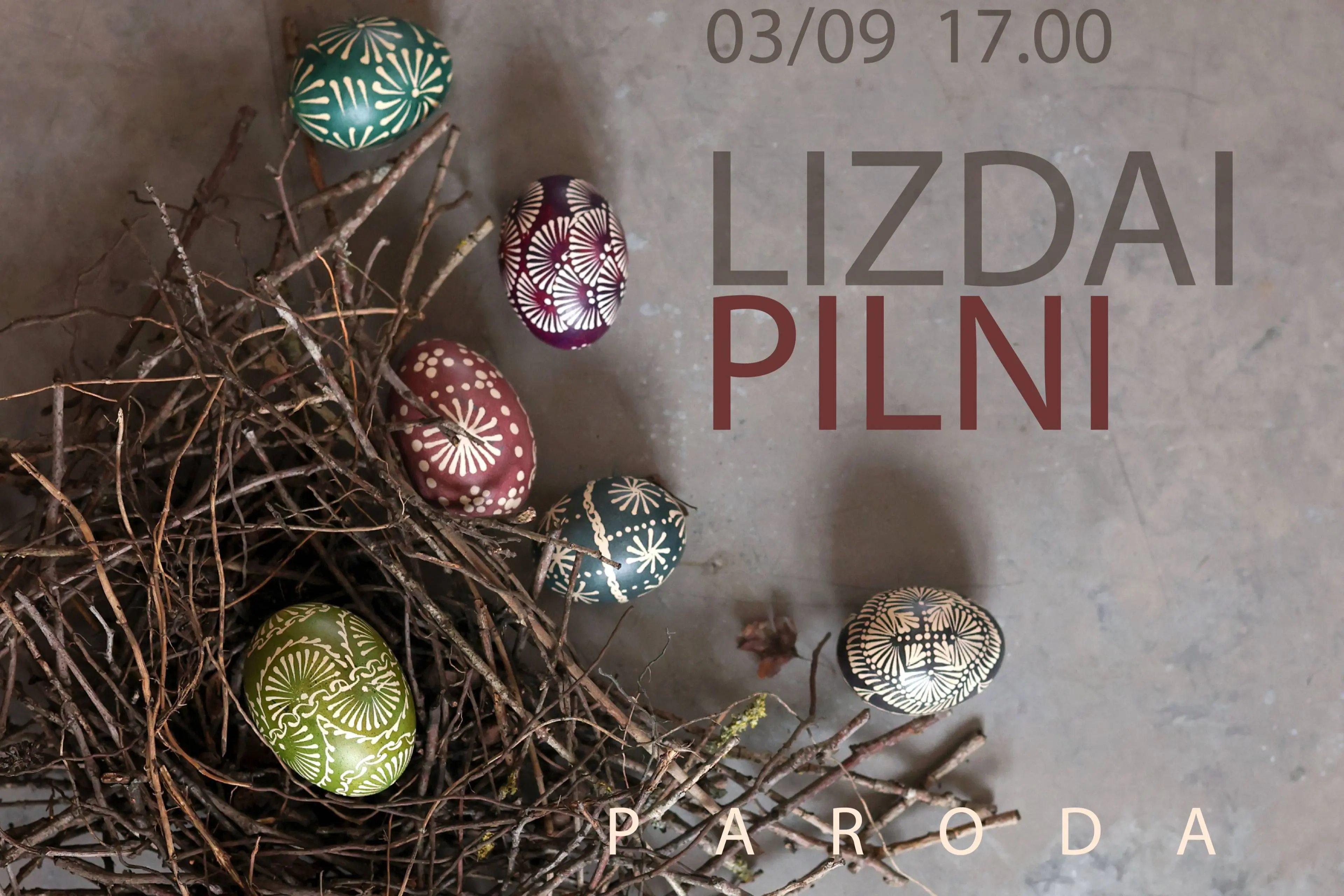 Parodos „LIZDAI PILNI“ atidarymas. Margučių marginimas tradiciją saugančiose šeimose Alytaus mieste ir apylinkėse