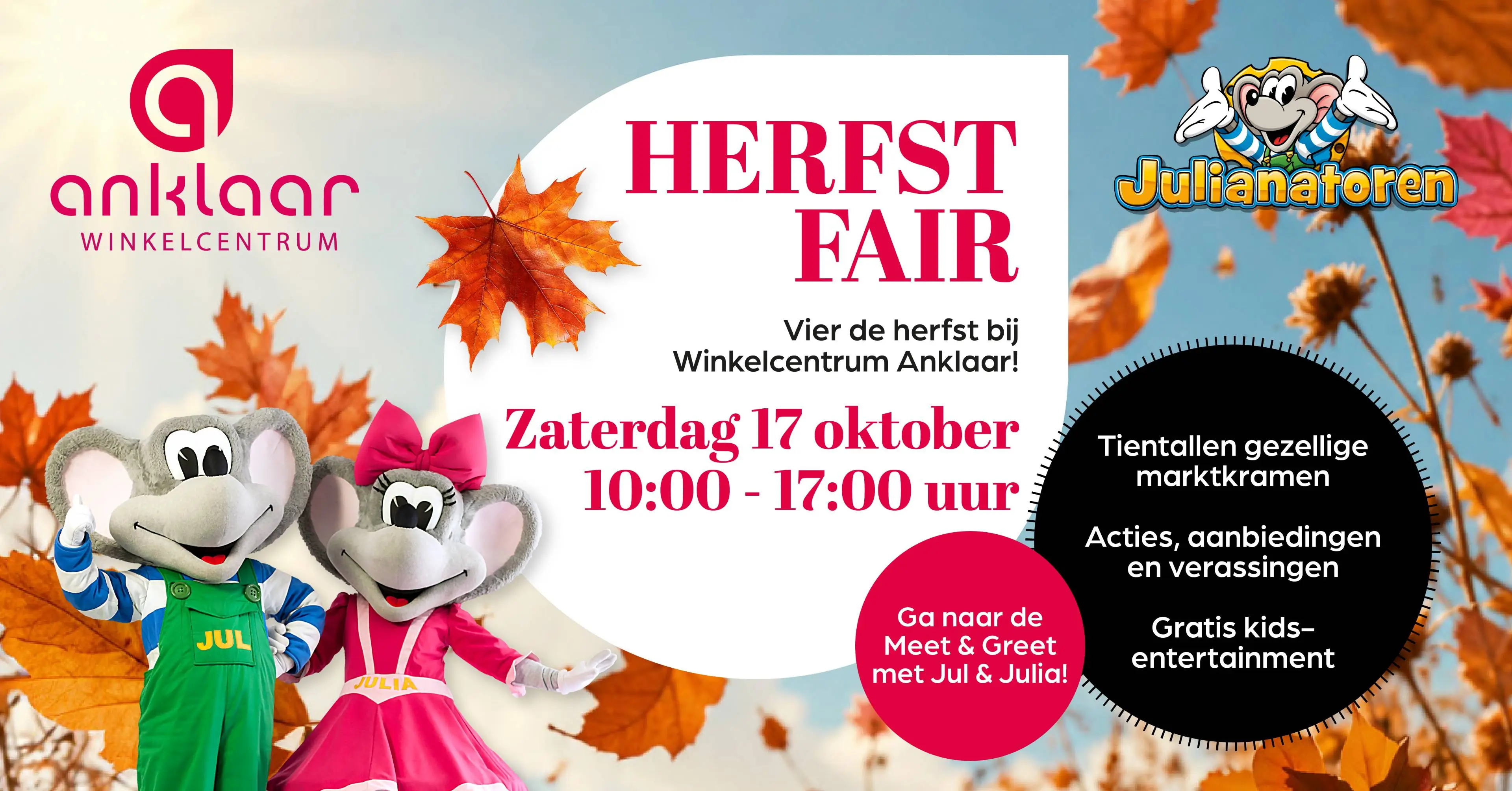 Aankondiging HerfstFair Anklaar op zaterdag 17 oktober 2026 van 10.00 tot 17.00 uur