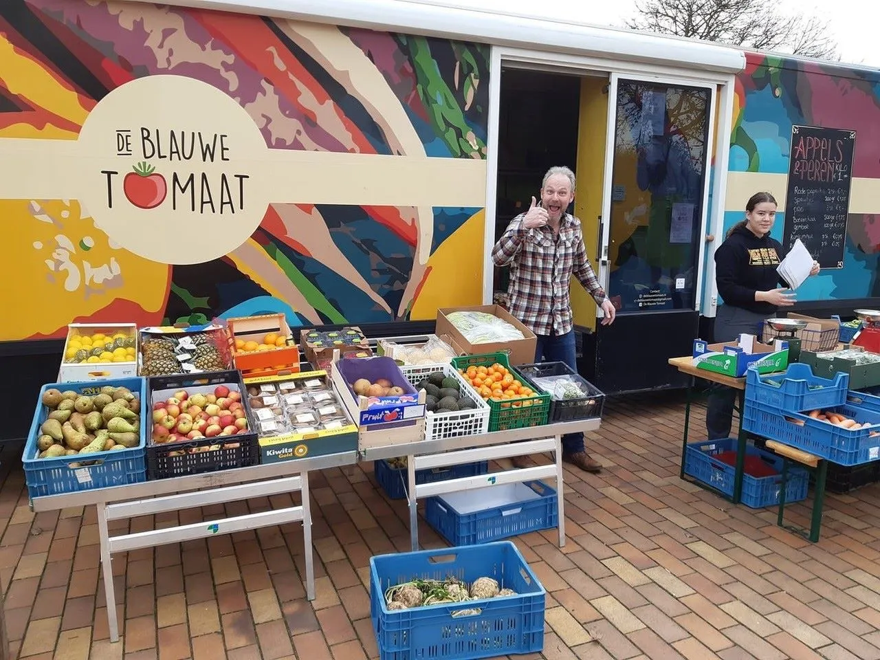 blauwe tomaat verkopers