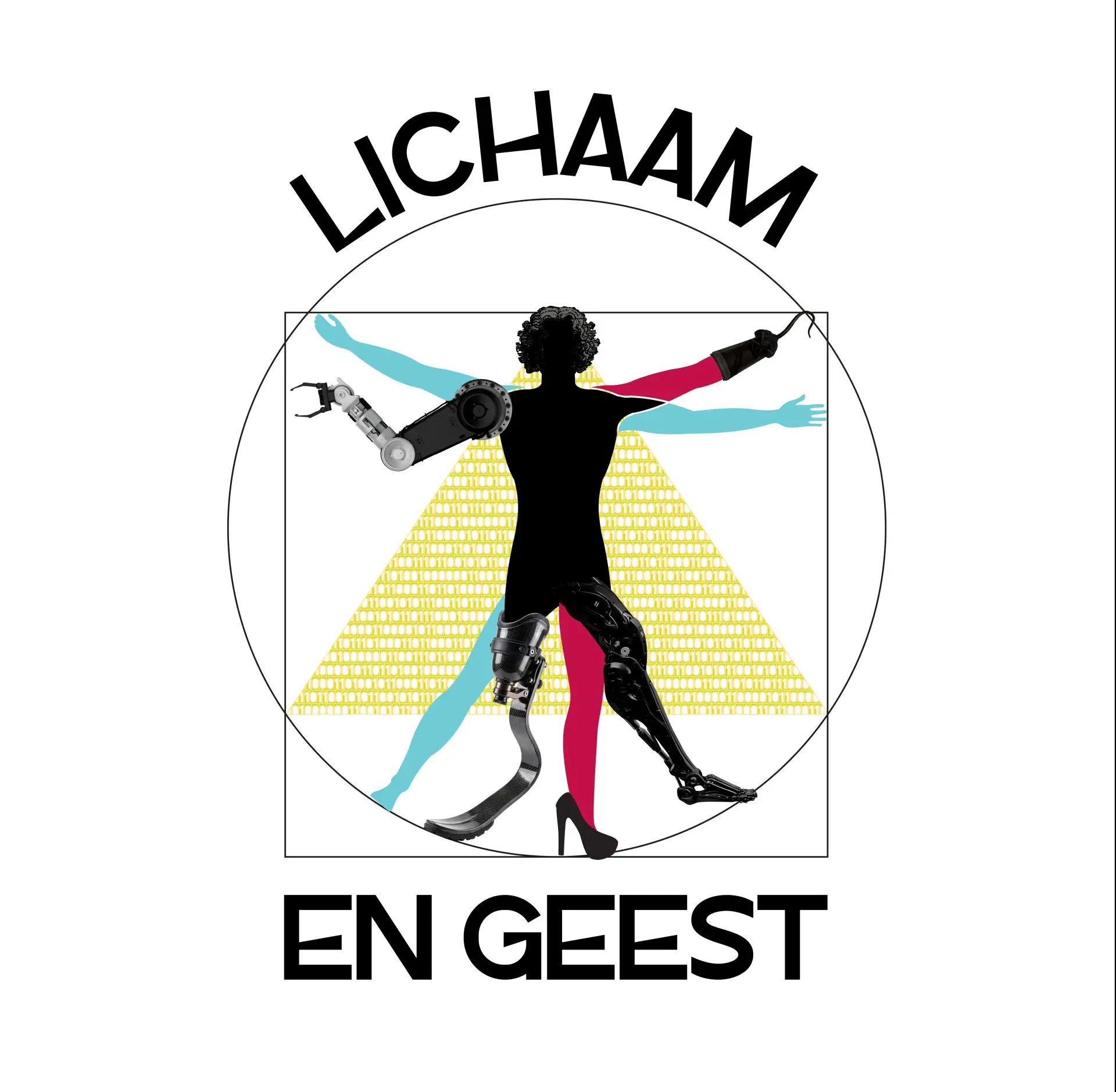 P&D - Lichaam en geest - Logo De maakbare mens vierkant - Beeldmerk en tekst def