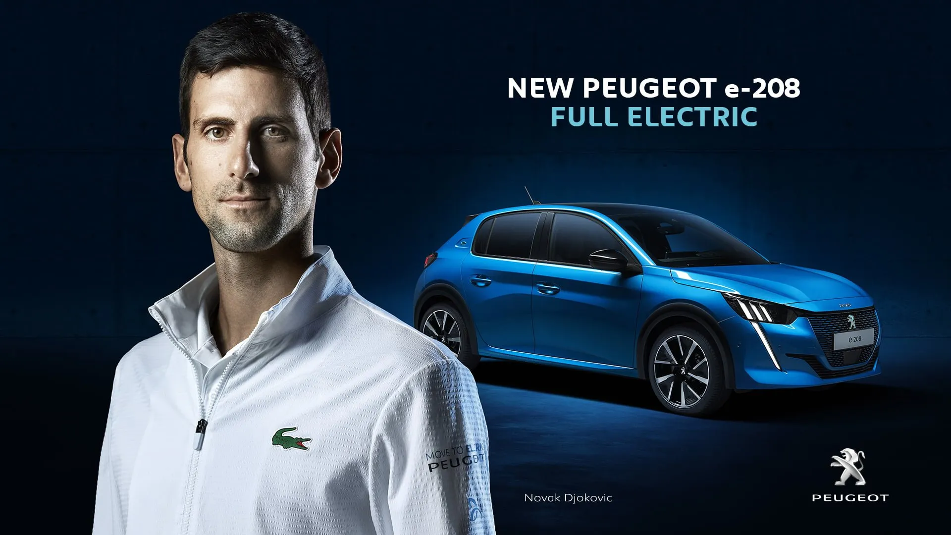 20200121 nuova campagna internazionale peugeot e 208 con djokovic