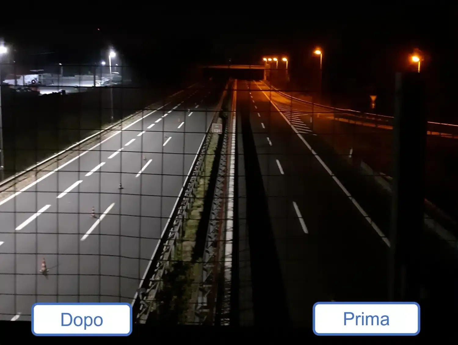 nuove luci led a12 roma civitavecchia presso svincolo cerveteri