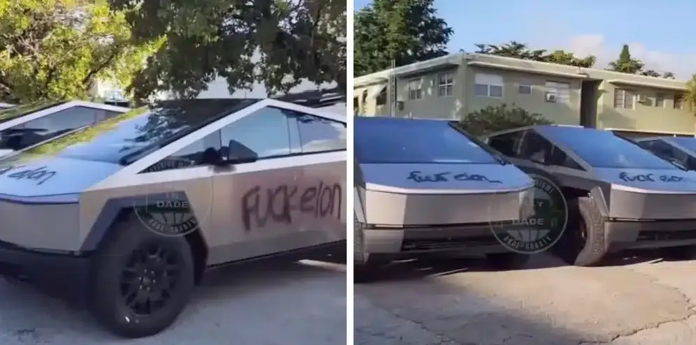 tesla cybertruck vandalizzati