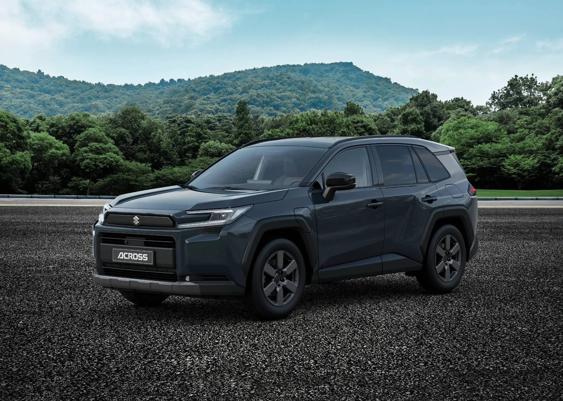 Nuova Suzuki Across plug-in hybrid in foto statica anteriore tre quarti