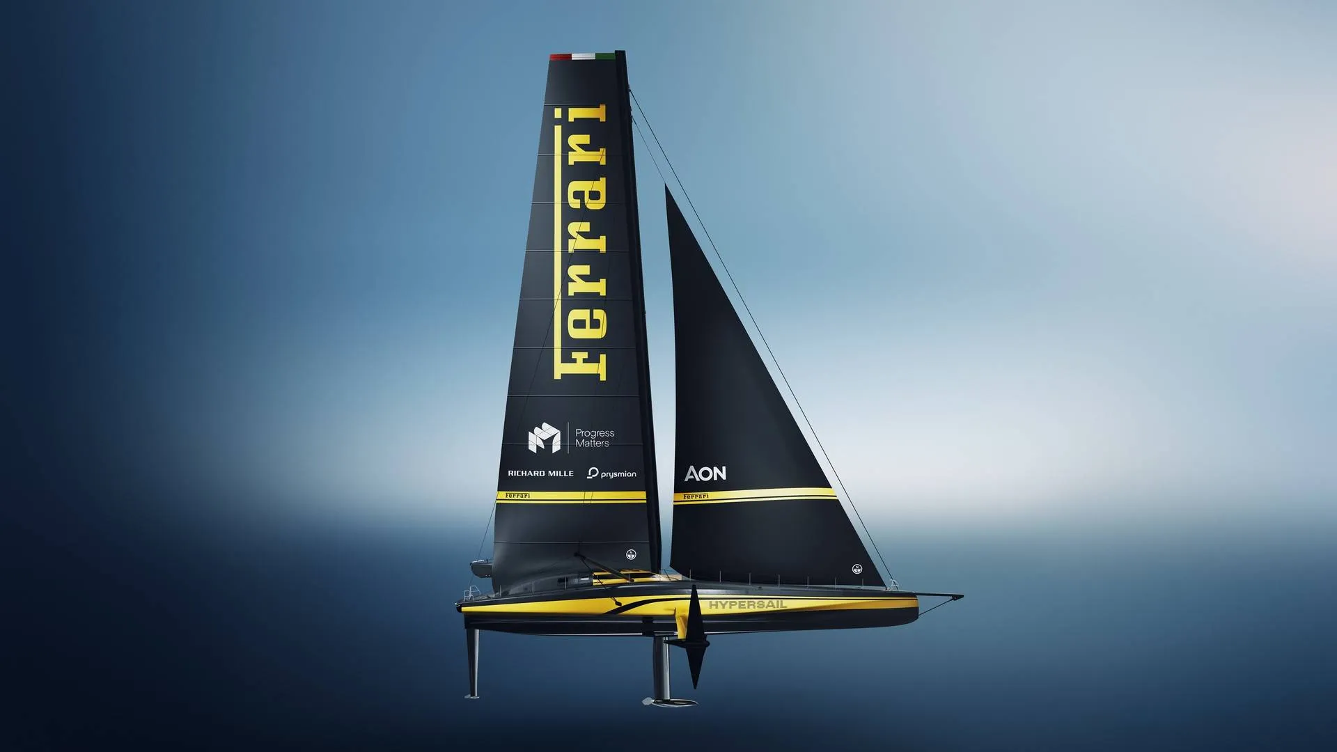 Una vista laterale della livrea di Ferrari Hypersail