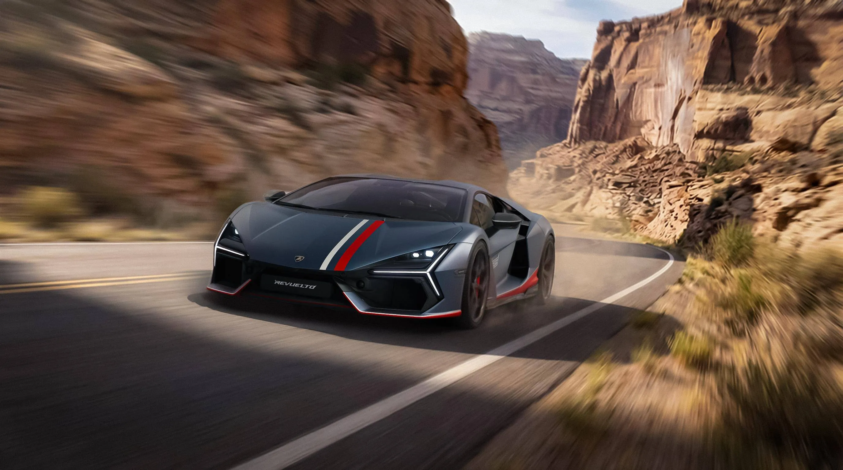 Lamborghini Revuelto NA63 edizione limitata della hypercar italiana con i colori degli stati uniti d'america