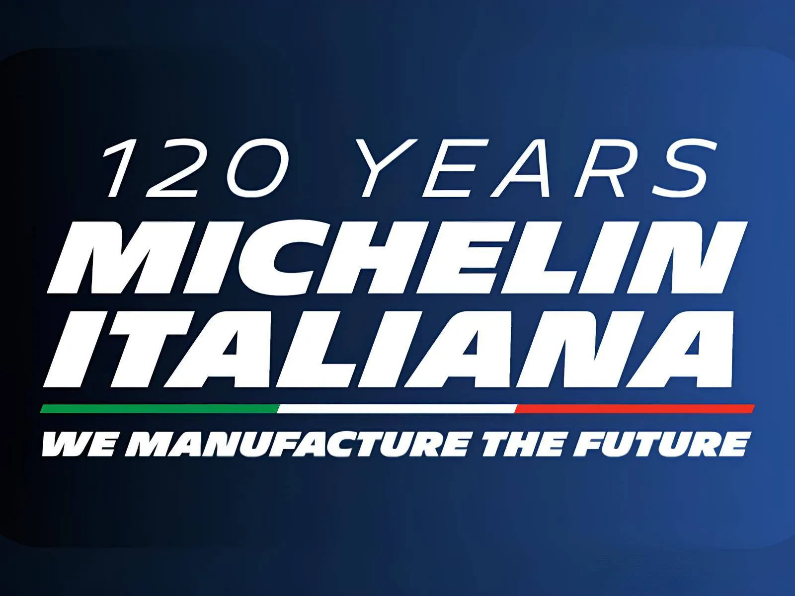 Nell'immagine si vede lo slogan per i 120 anni di Michelin in Italia