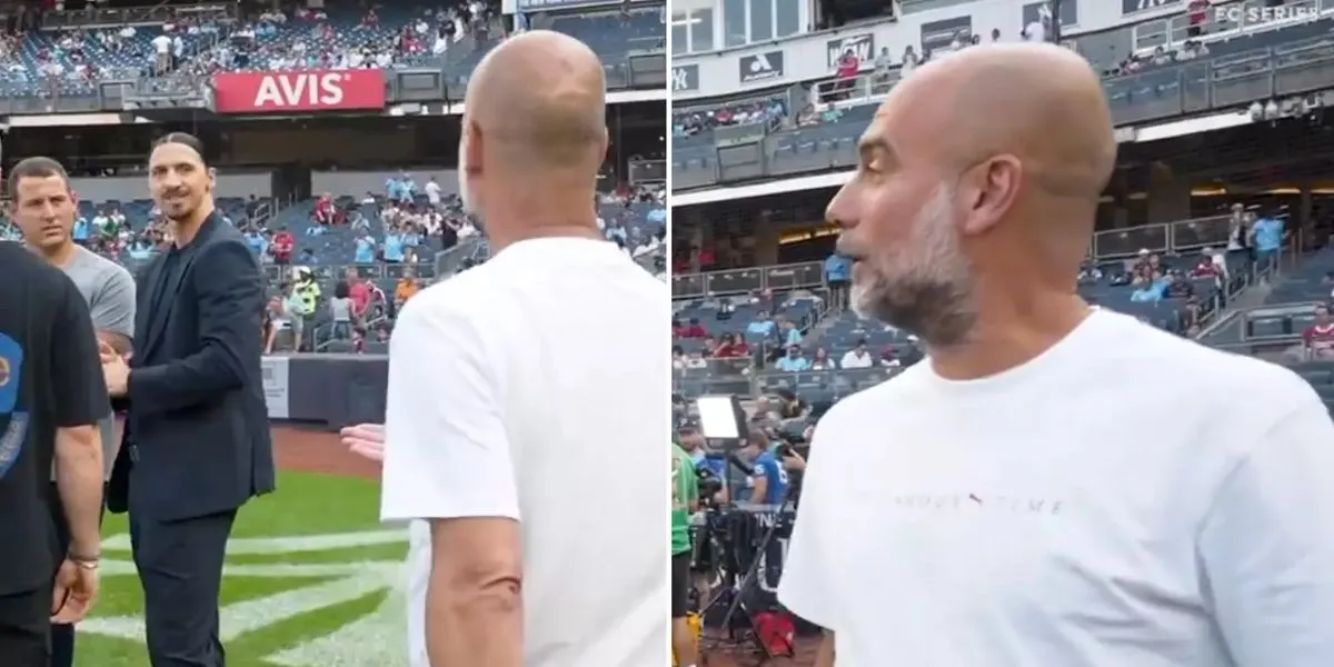 Pep Guardiola og Zlatan Ibrahimovic i akavet genforening efter forhold brød sammen i Barcelona
