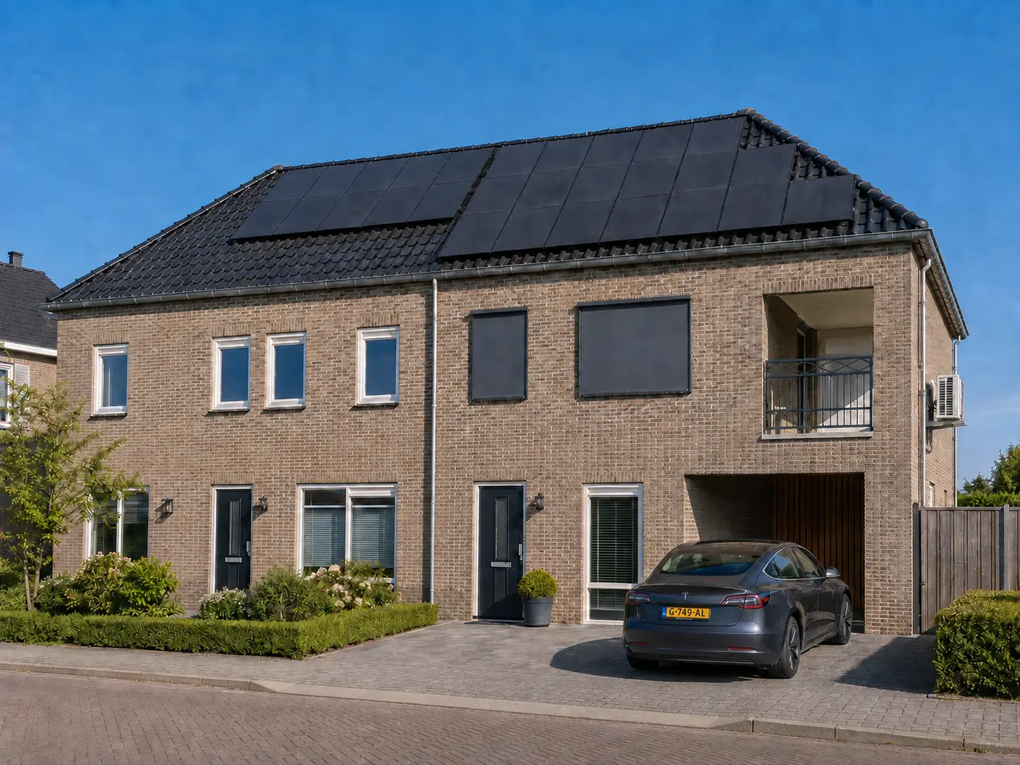 Woning met zonnepanelen, warmtepomp en elektrische auto