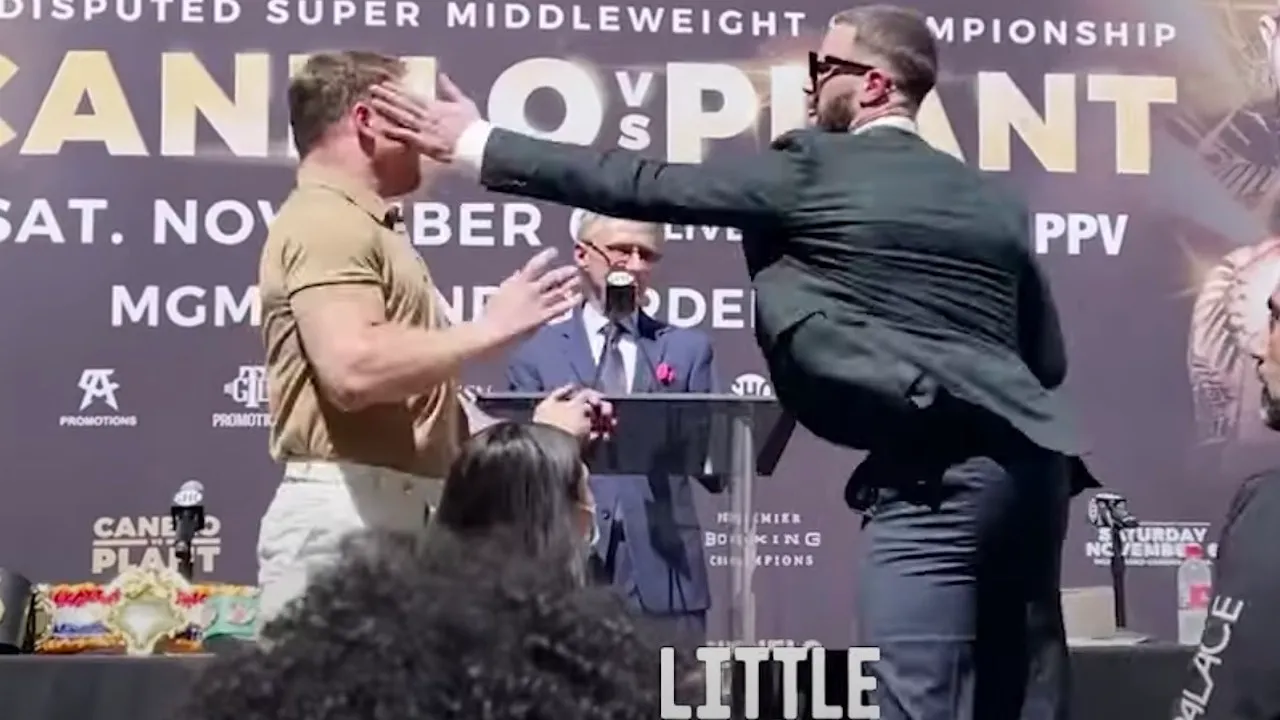 canelo alvarez caleb plant staredown