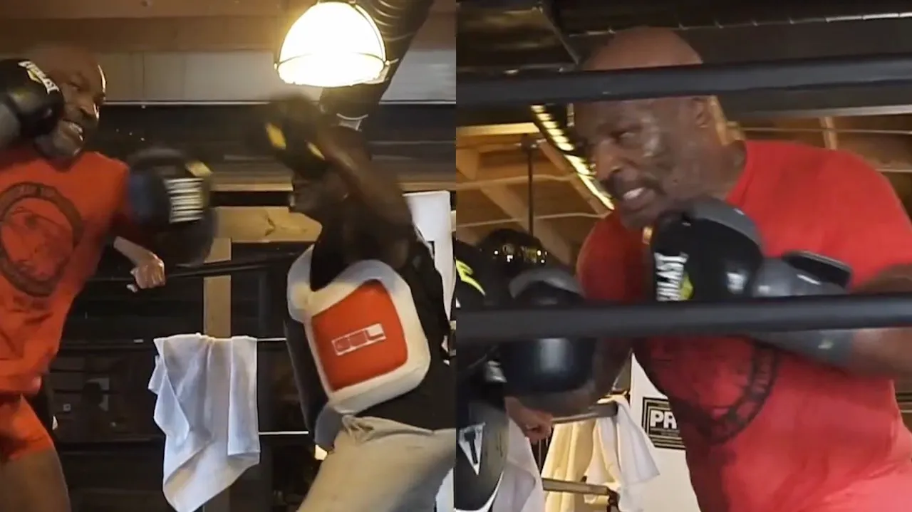 Angstaanjagend: Mike Tyson laat even zien wat 'ie nog kan