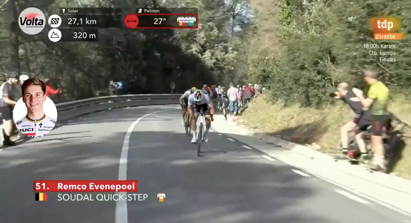 Vídeo: El brutal ataque de Evenepoel cuando nadie lo esperaba en la sexta etapa de la Volta a Catalunya