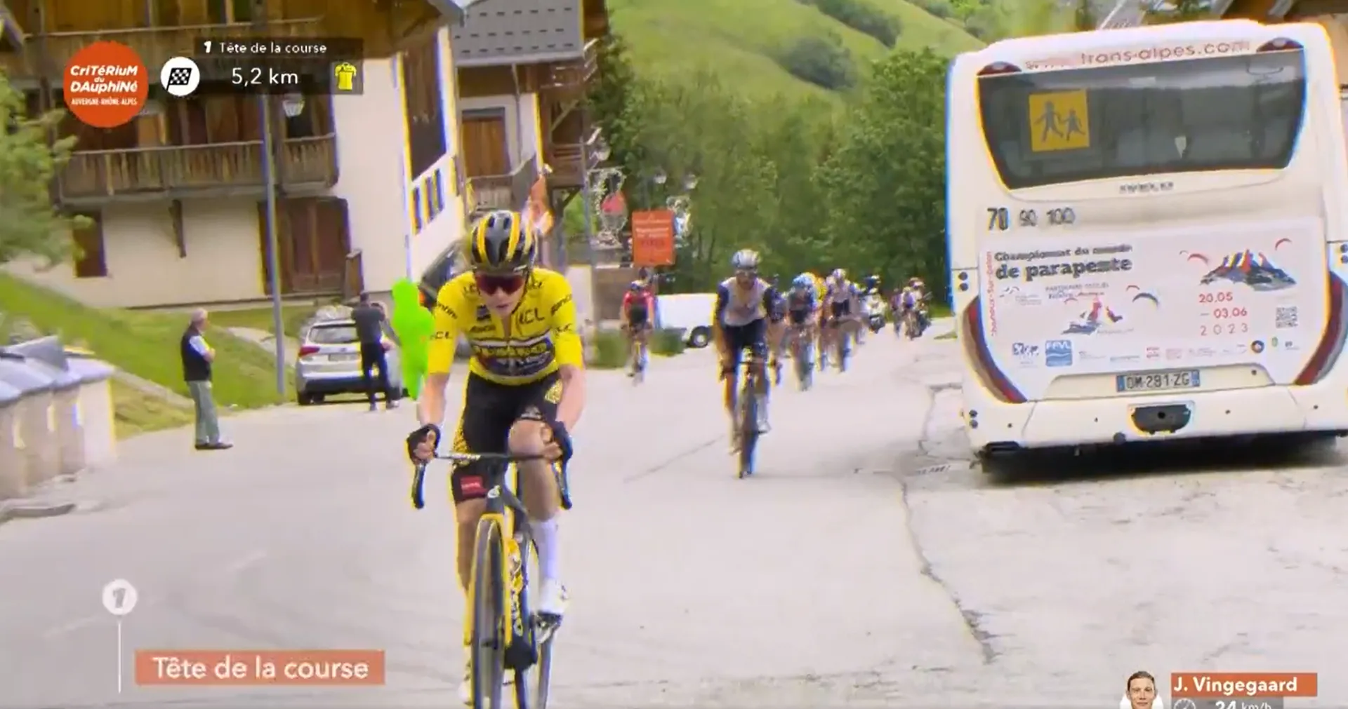VÍDEO: El brutal ataque de Vingegaard que hundió a todos sus rivales de la general en la etapa reina del Dauphiné