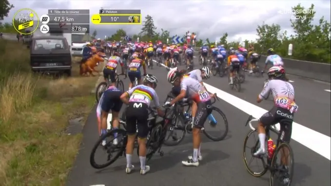 VÍDEO: Annemiek Van Vleuten y Elisa Longo Borghini se estrellan en el Tour de Francia Femenino