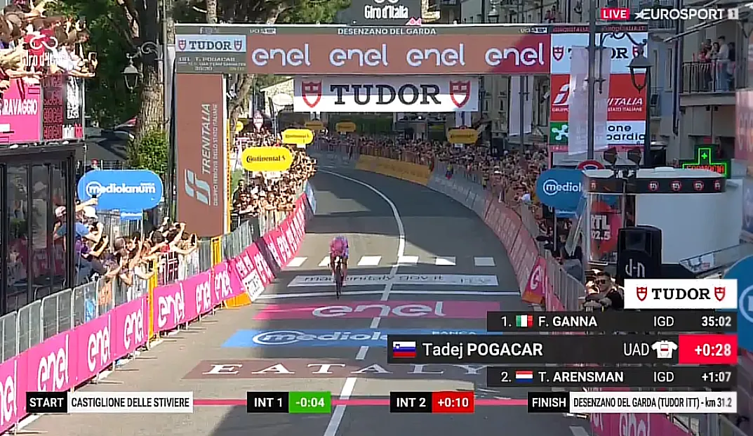 Así hemos vivido en directo la crono final del Giro de Italia 2024: Filippo Ganna venció a un Pogacar que es más líder de la general