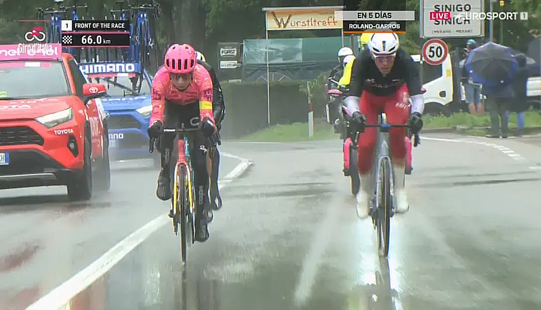 EN DIRECTO | Etapa 16 Giro de Italia 2024 - 65 km para la meta; fuga a casi 2 minutos del pelotón