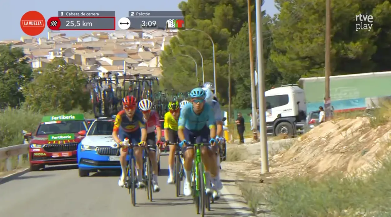 EN DIRECTO | Etapa 8 Vuelta a España 2024: Minuto y medio para los de cabeza a 14 km de meta