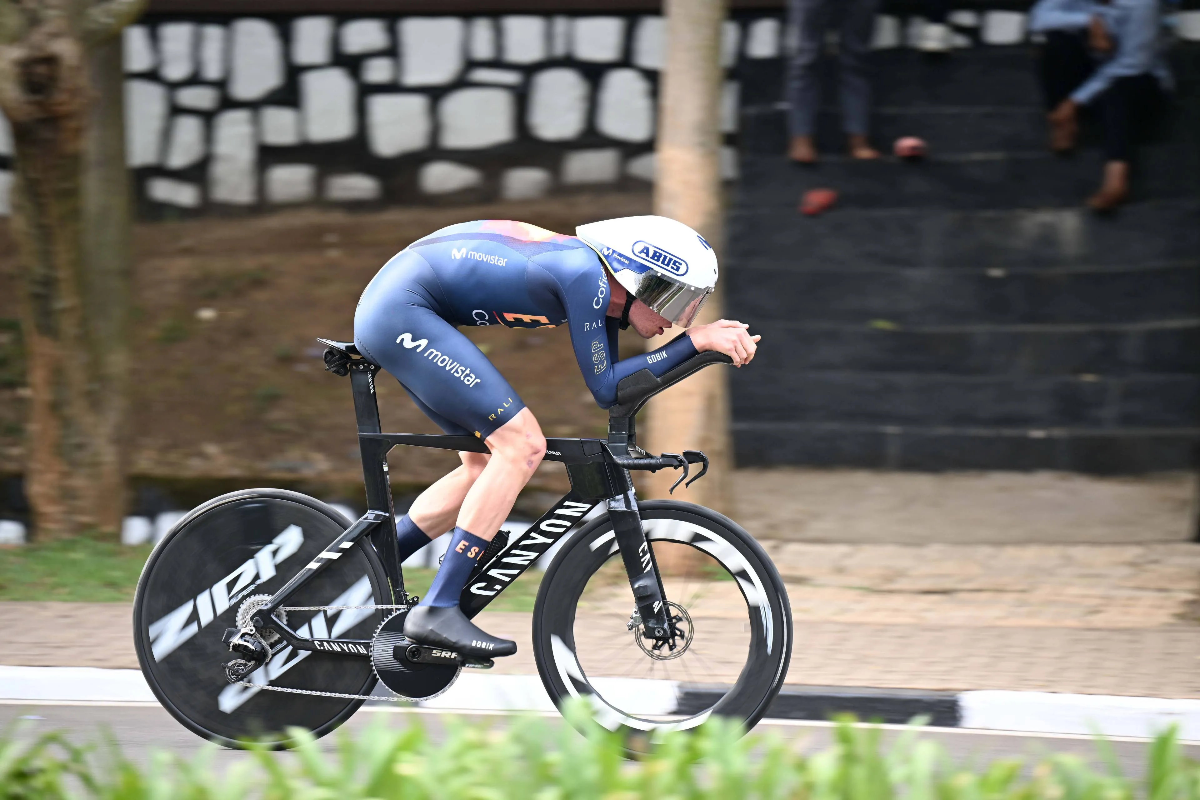 Iván Romeo, compitiendo para España en el Mundial de ciclismo