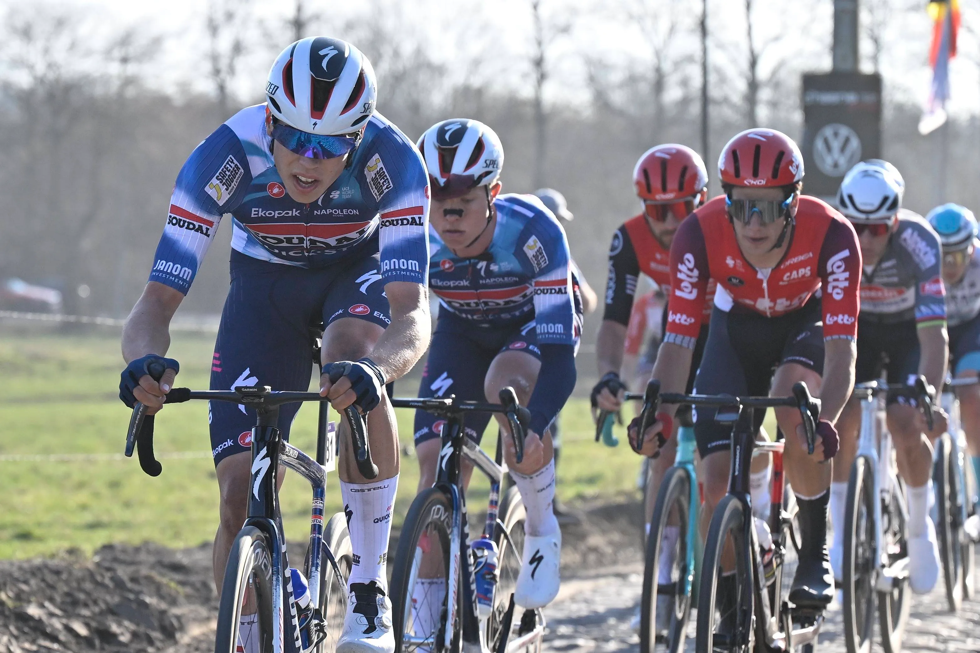Paul Magnier en el Le Samyn de este año, donde solo Mathieu van der Poel le superó. @Imago