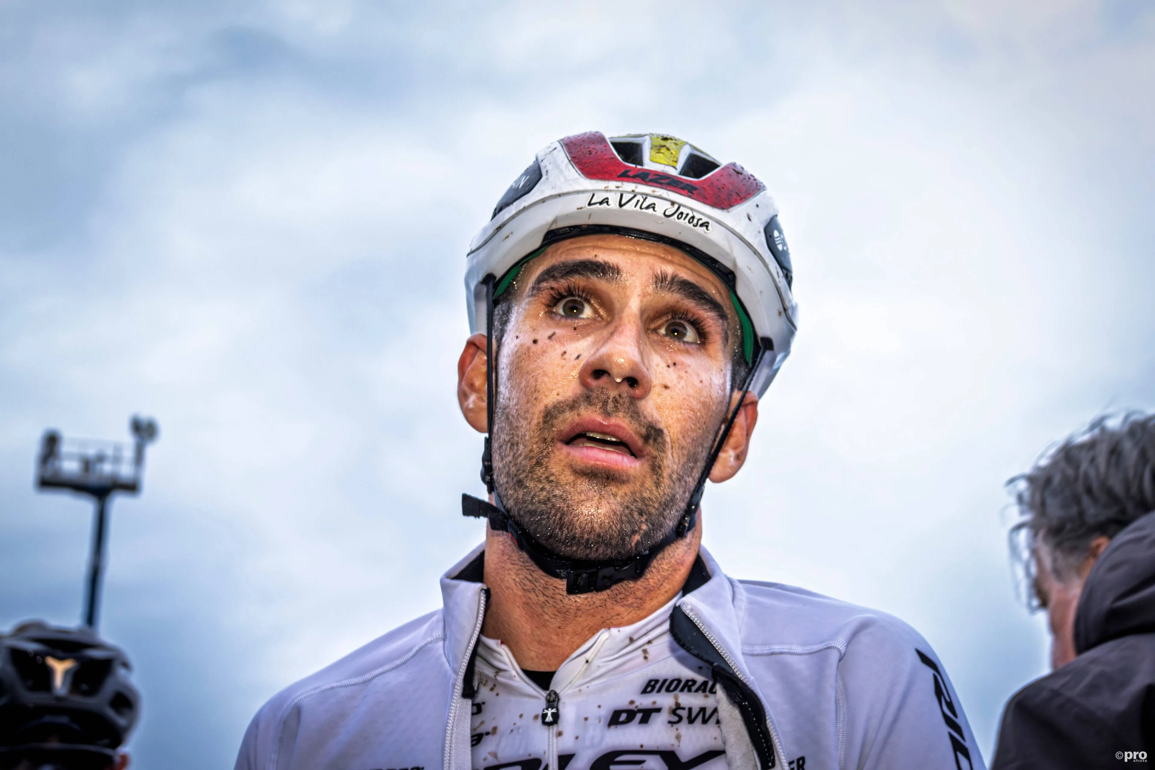 Felipe Orts, extenuado, tras una carrera de ciclocross