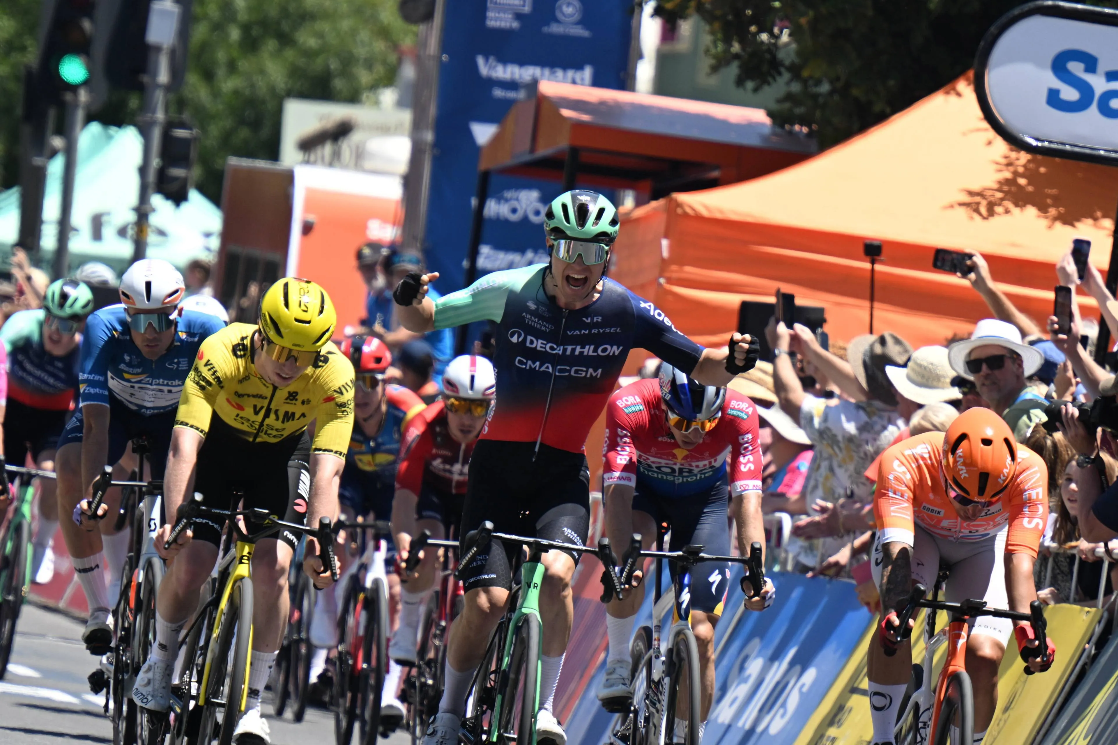 Tobias Lund Andresen, ganador de la primera etapa del Tour Down Under