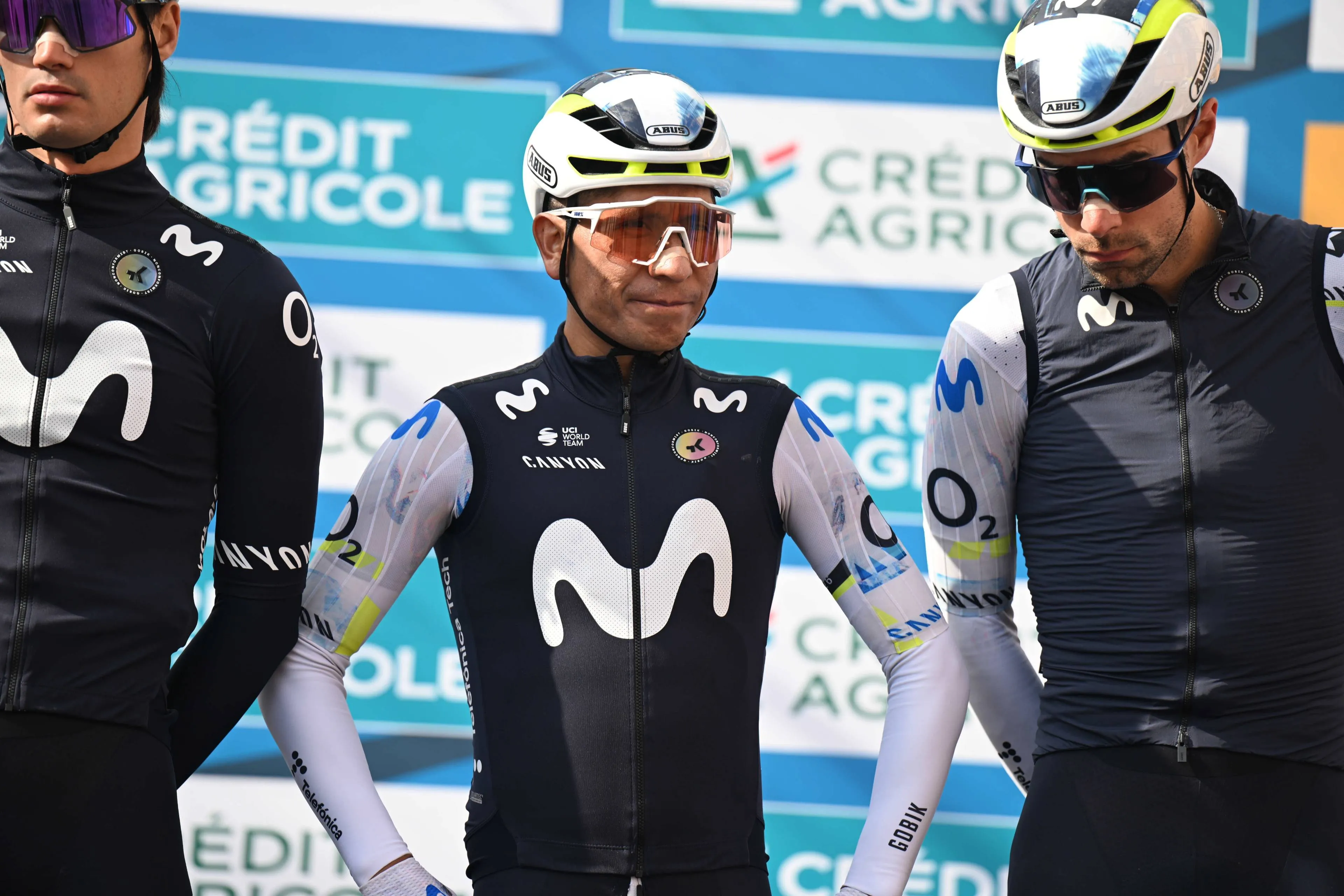 Nairo Quintana, con Movistar Team en la Tirreno Adriático 2026.