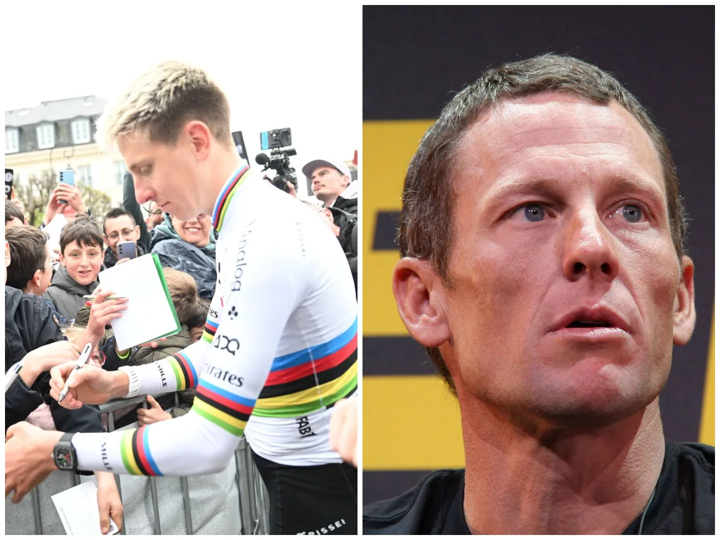 Collage_TadejPogacarLanceArmstrong
