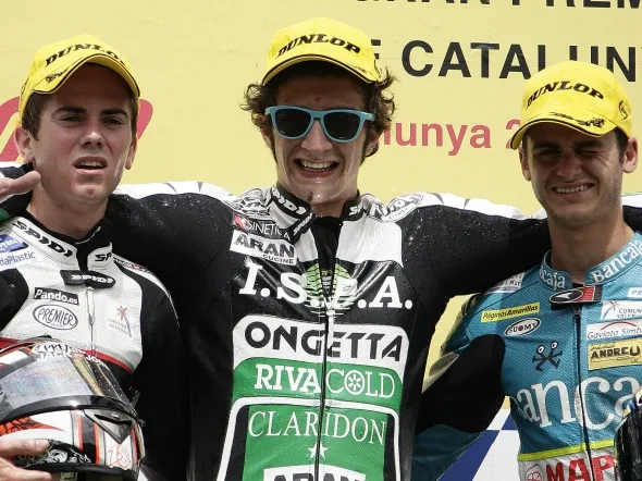 andrea iannone podium barcellona 2009