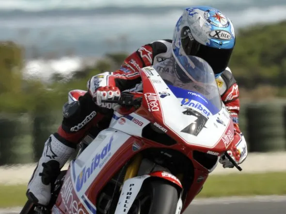 carlos checa end sbk test phillipisland