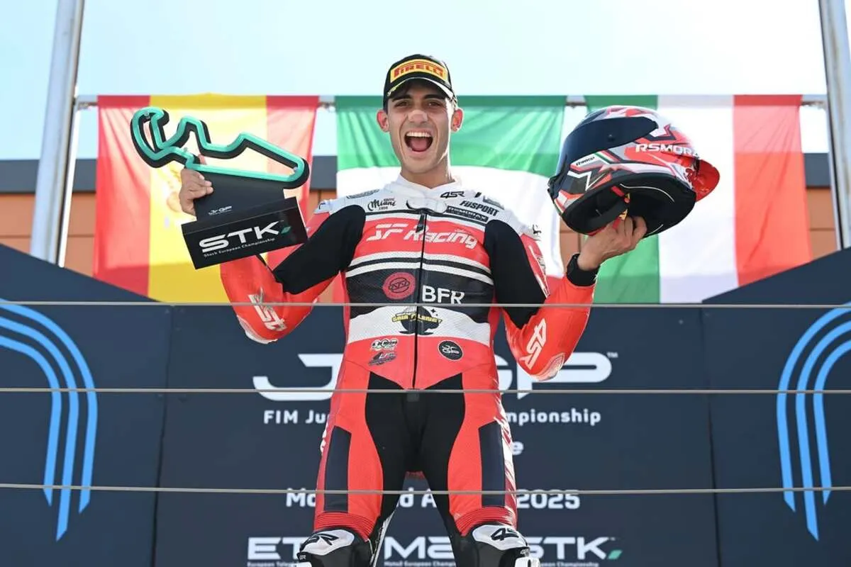 Jacopo Cretaro perfetto ad Aragon, la gioia del primo trionfo Stock