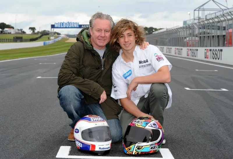 lr wayne gardner and son remy gardner on the famous gardner straight