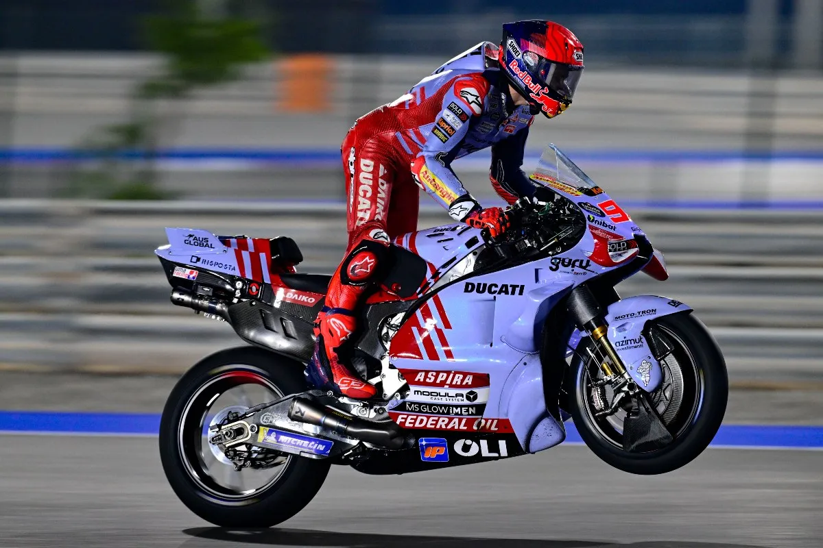 marc marquez wheeling motogp qatar 2024 1